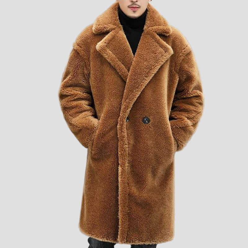 Hunter | Warm Solid Color Teddy Plush Long Coat