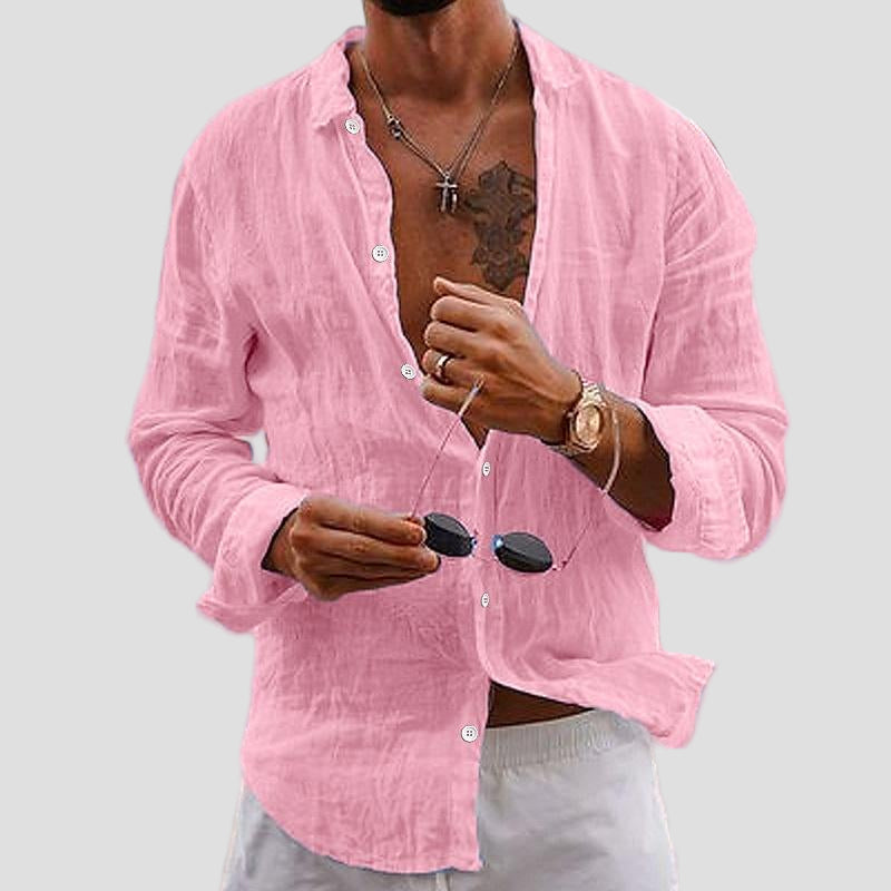 Carter | Casual Cotton Linen Lapel Shirt