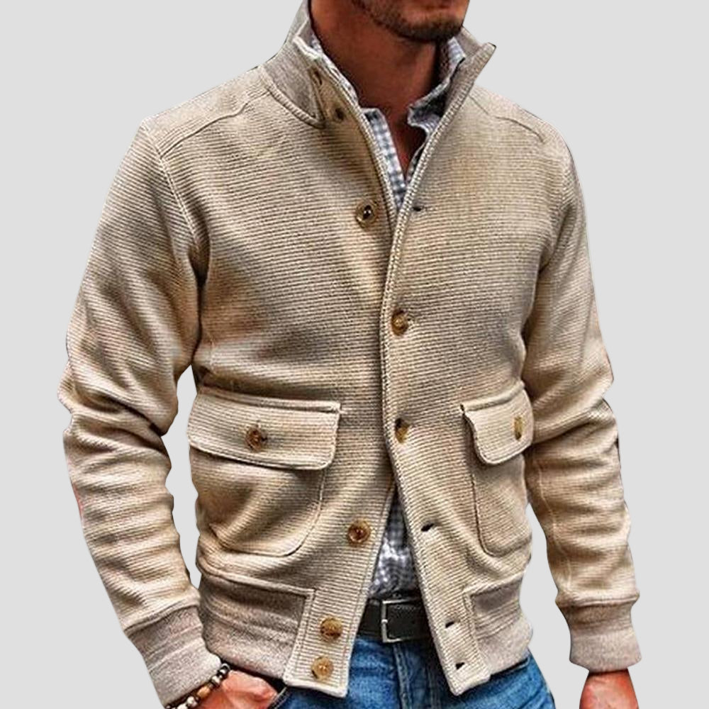 Ethan | Stand Collar Solid Color Jacket