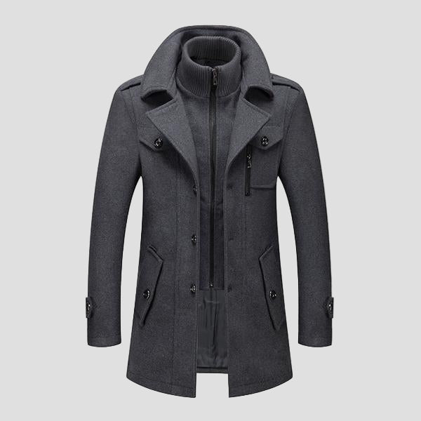 Wyatt | Retro Double Collar Woolen Coat