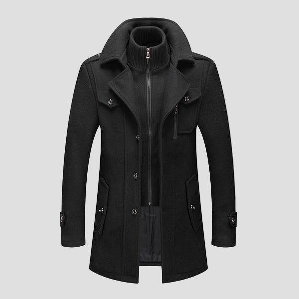 Wyatt | Retro Double Collar Woolen Coat