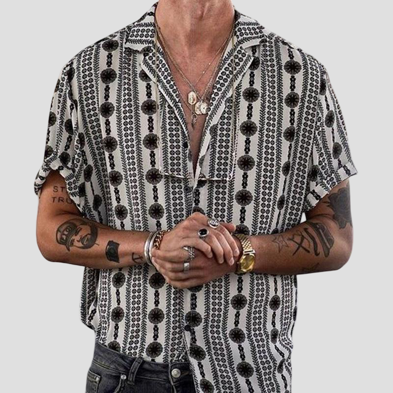 Sterling | Printed Lapel Casual Shirt