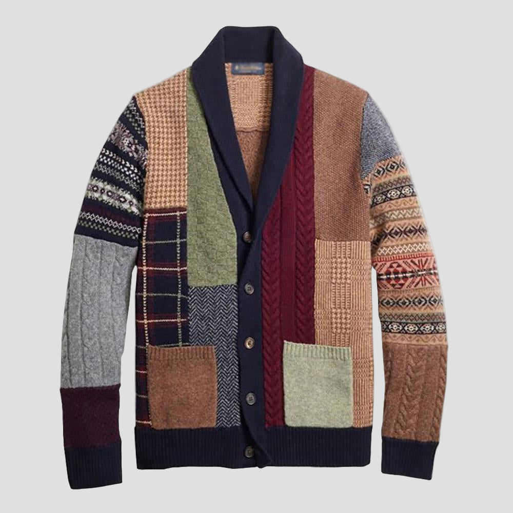 William | Colorblock Vintage Knit Cardigan