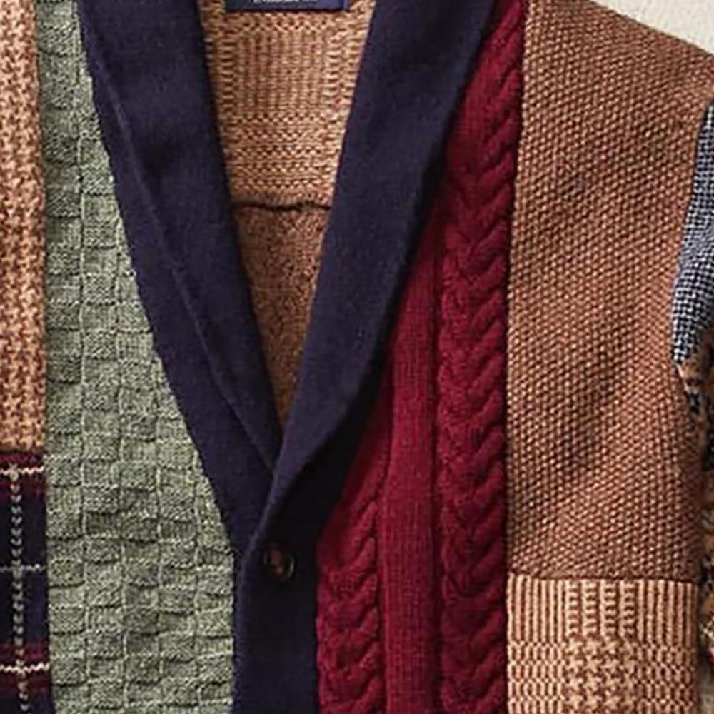 William | Colorblock Vintage Knit Cardigan