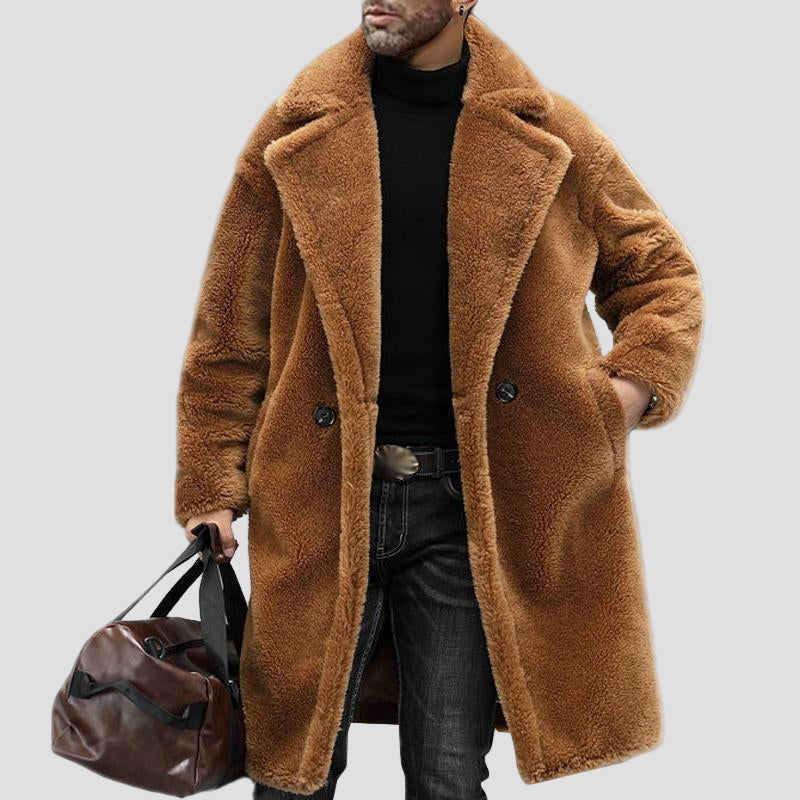 Hunter | Warm Solid Color Teddy Plush Long Coat