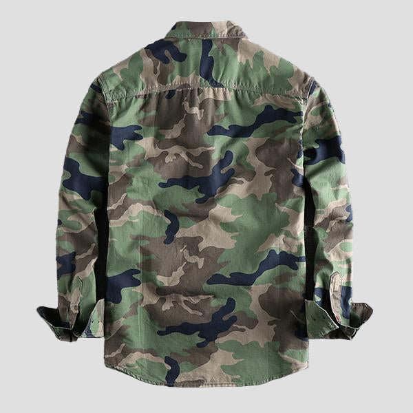 Lachlan | Washed Camo Cargo Shirt