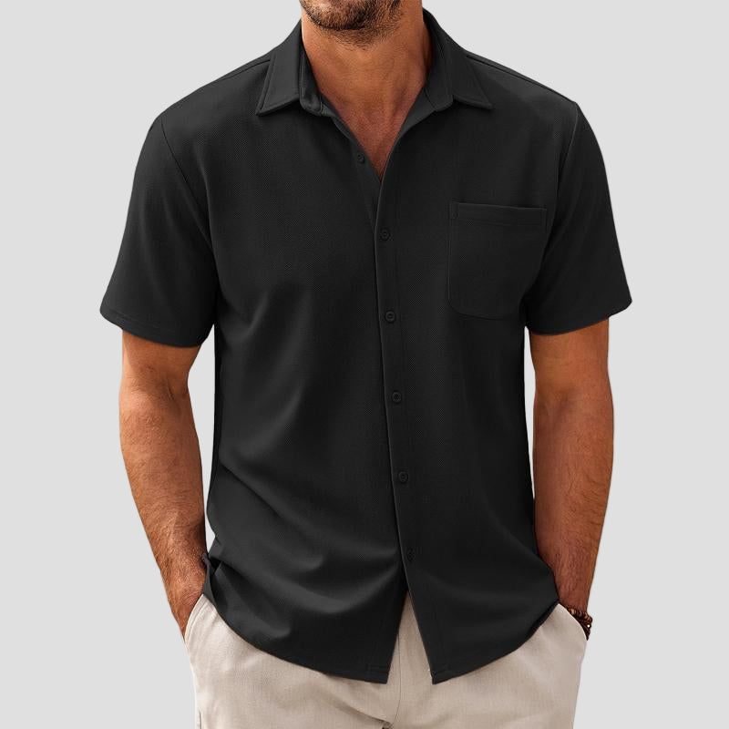Dave | Casual Cotton Blend Short Sleeve Shirt