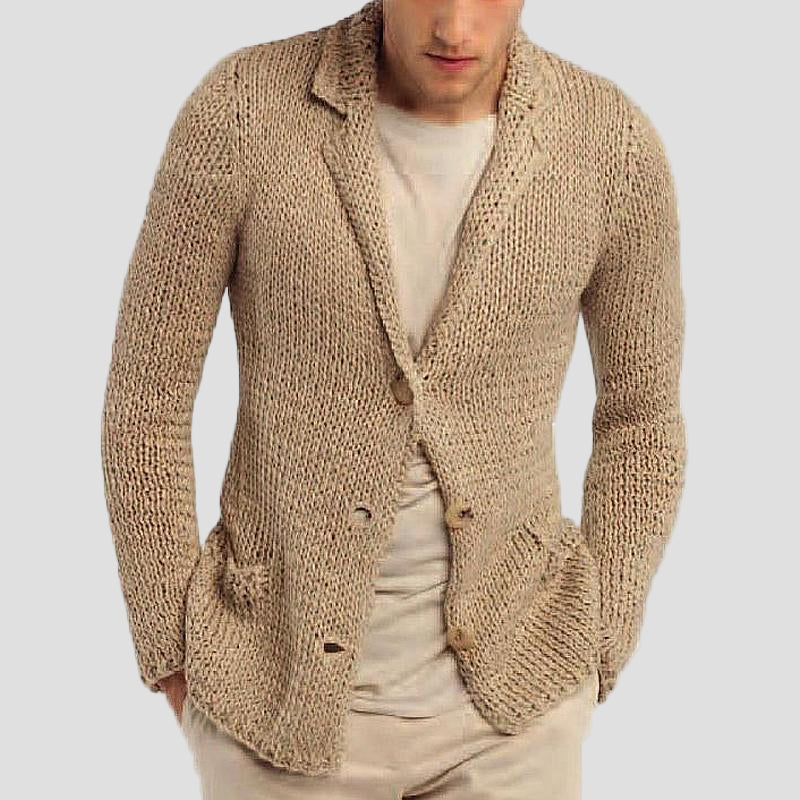 Edward | Retro Lapel Pocket Knit Cardigan