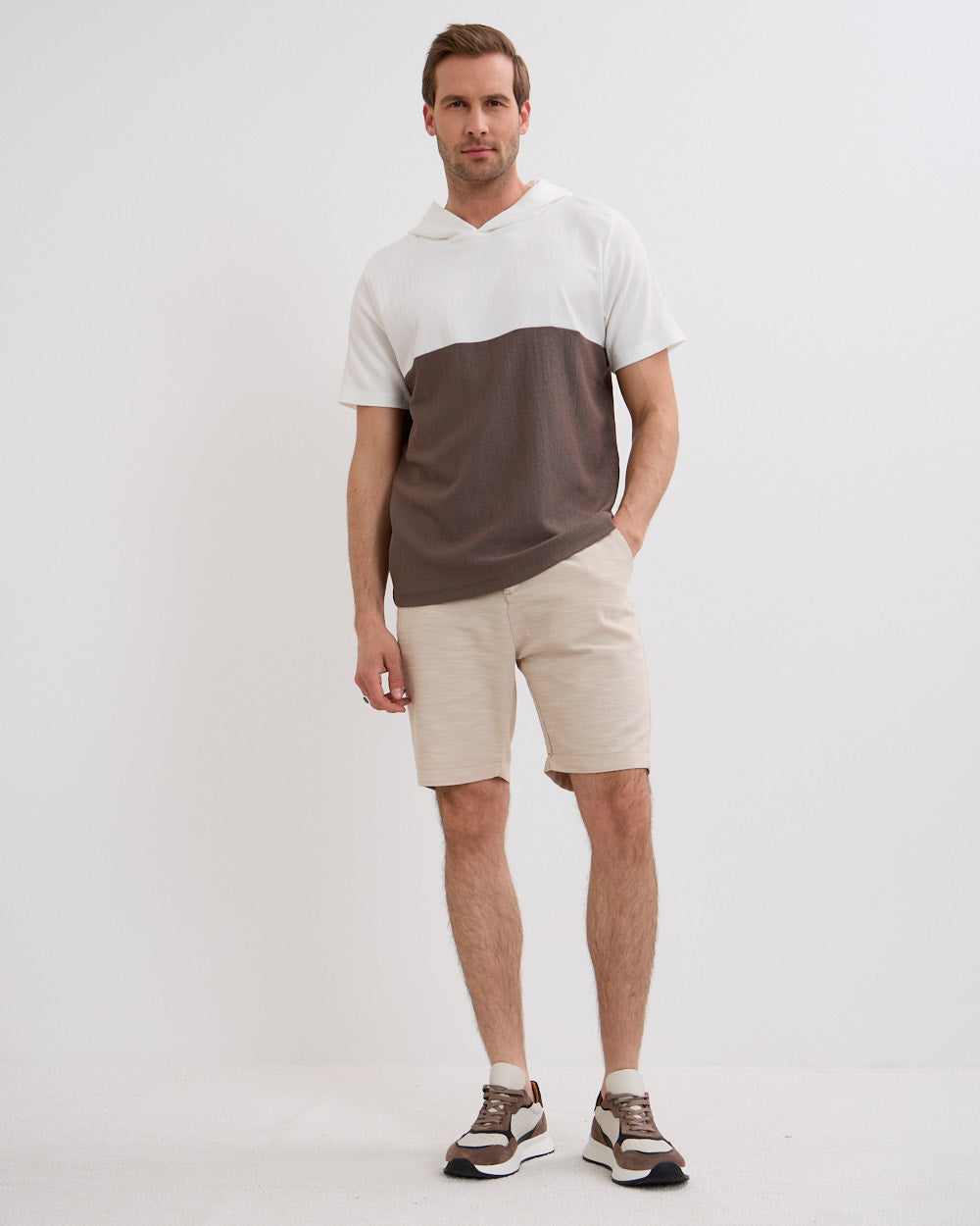 Slim Fit Drawstring Shorts with Front Pockets for Men
