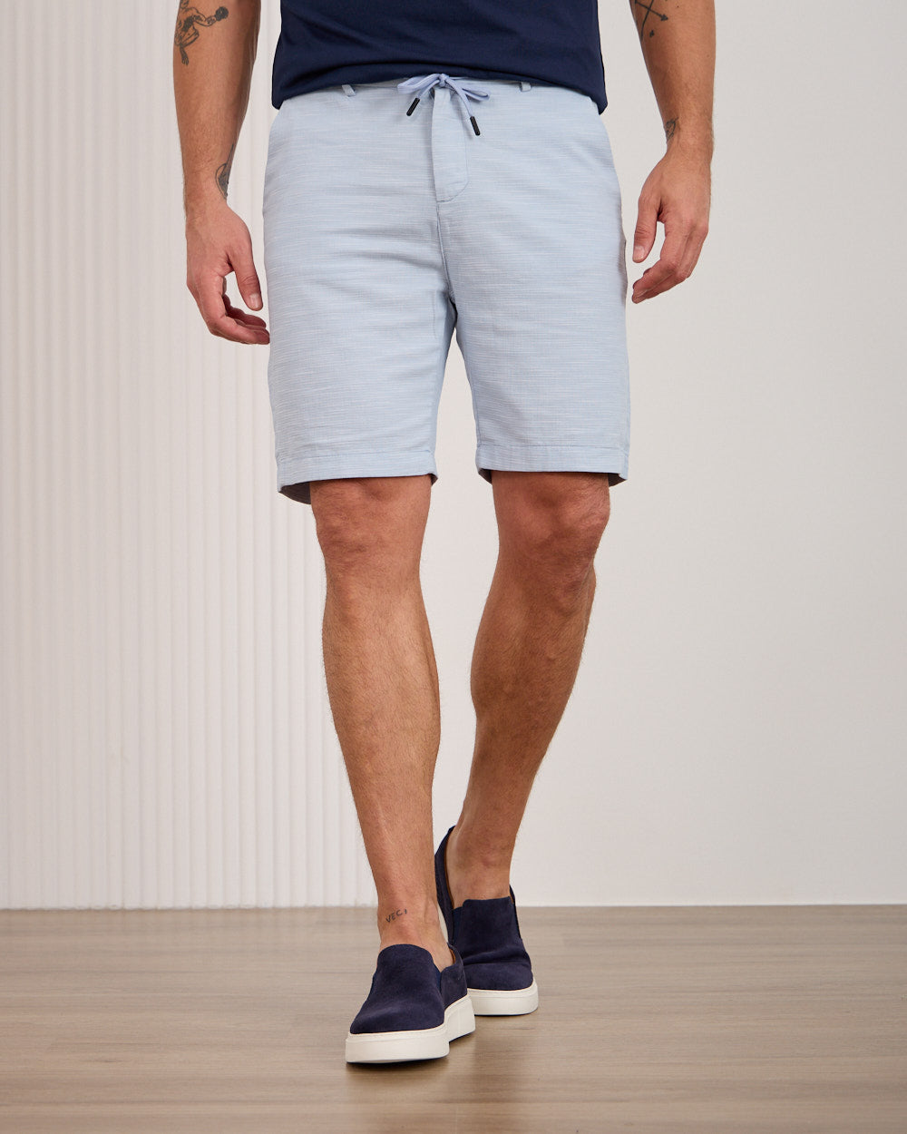 Slim Fit Drawstring Shorts with Front Pockets for Men