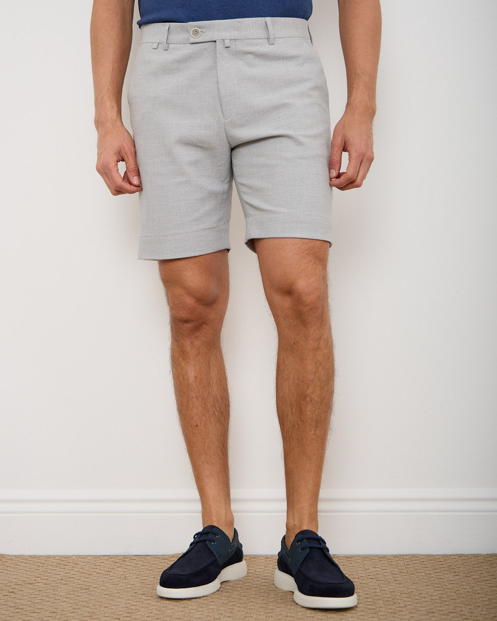 Slim Fit Mid-Rise Shorts with Side Pockets for Men