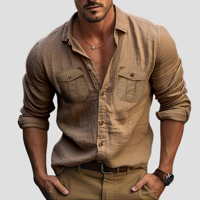 Hamish | Double Pocket Cotton Linen Shirt