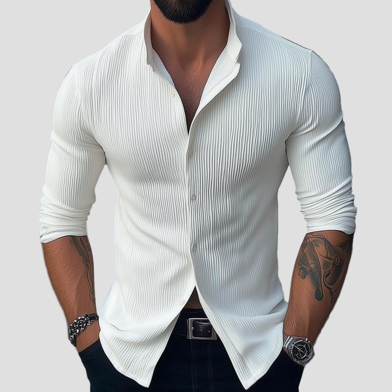 Hugo | Stand Collar Long Sleeve Casual Shirt