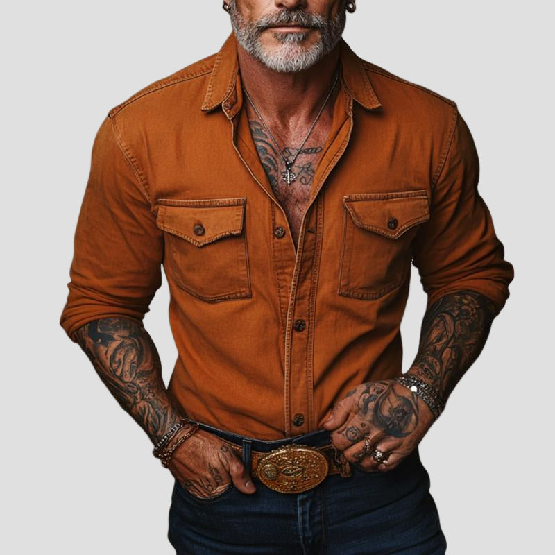 Fraser | Retro Casual Pocket Long Sleeve Shirt