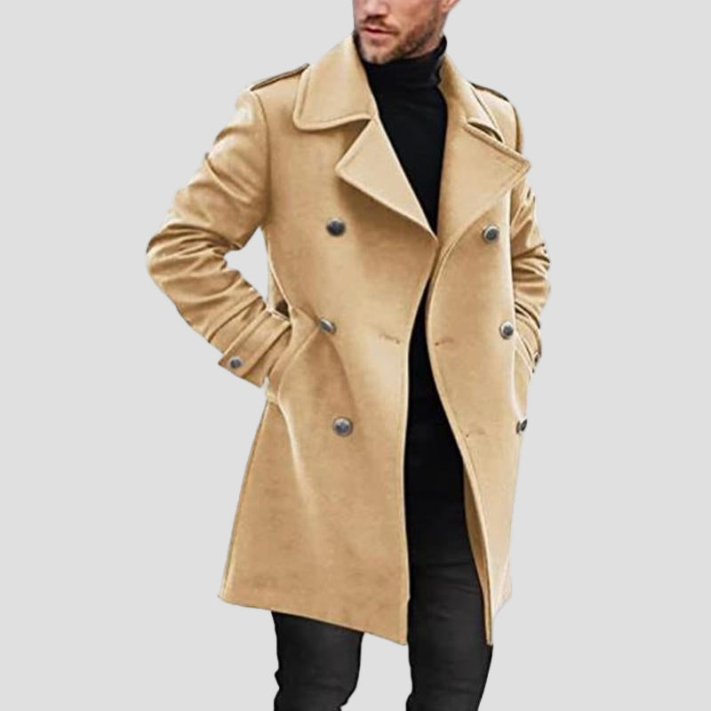 Chase | Lapel Double-Breasted Mid-Length Coat