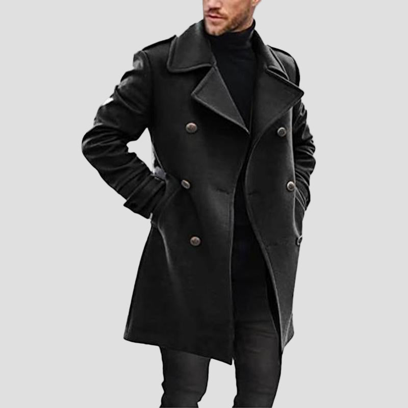 Chase | Lapel Double-Breasted Mid-Length Coat