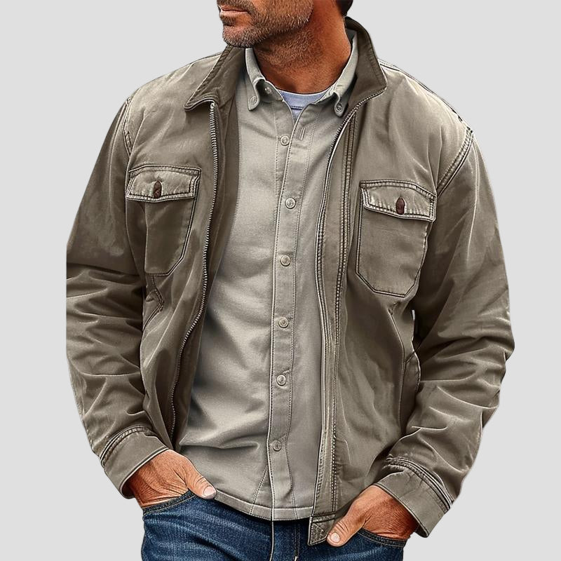 Jack | Vintage Distressed Canvas Zip Jacket