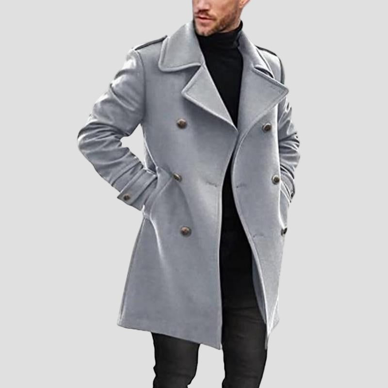 Chase | Lapel Double-Breasted Mid-Length Coat