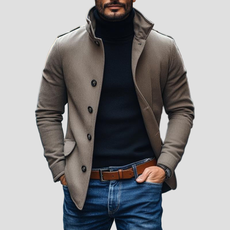Mason | Casual Wool Blend Lapel Single-Breasted Short Coat
