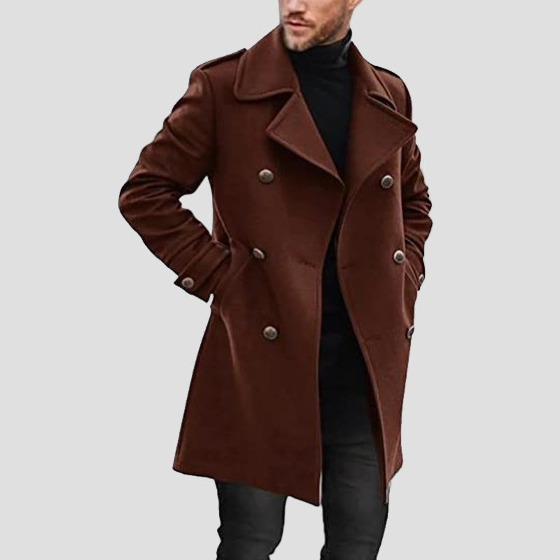 Chase | Lapel Double-Breasted Mid-Length Coat