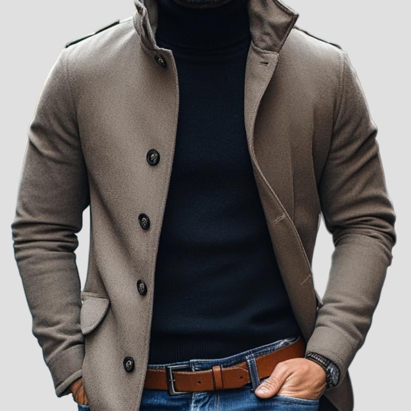Mason | Casual Wool Blend Lapel Single-Breasted Short Coat