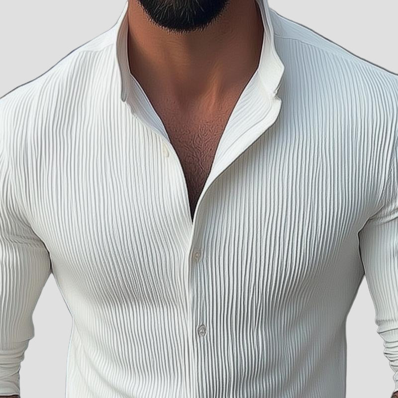 Hugo | Stand Collar Long Sleeve Casual Shirt