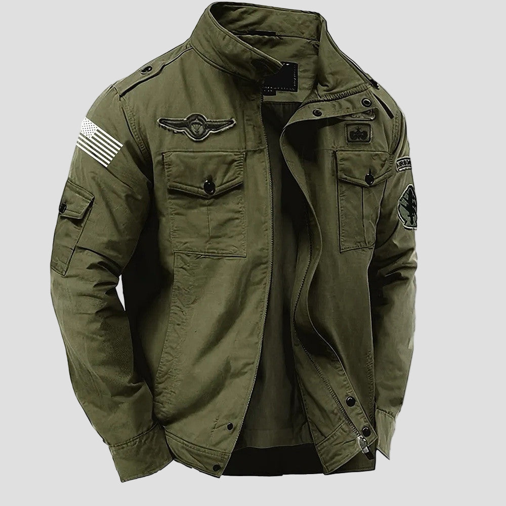 Tom | Men's Cotton Embroidered Military Jacket